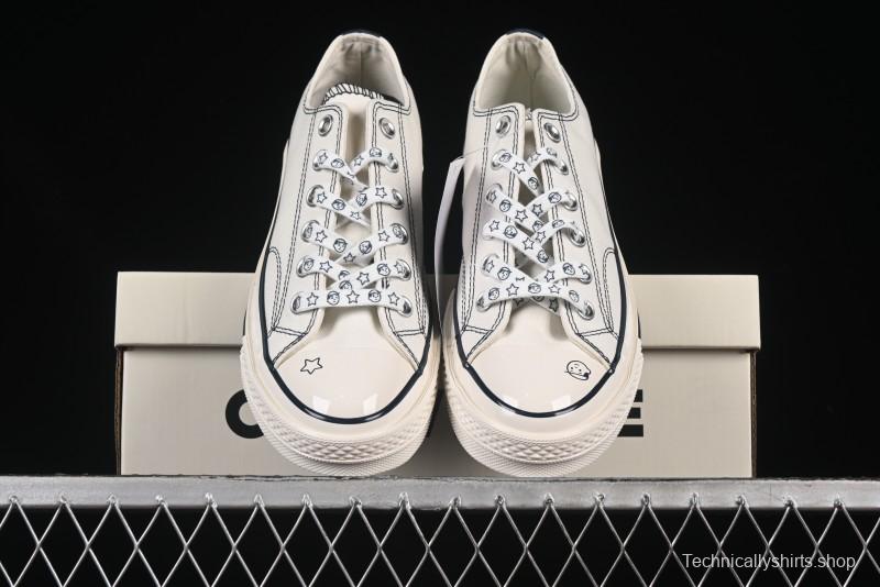Converse Noritake x Chuck Taylor All Star 1970s Low Top Canvas Sneakers with Hand-Drawn Elements - A15788C