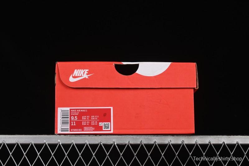 Nike Air Max 1 Retro Running Shoes with Half-Sole Air Cushion - 875855-001