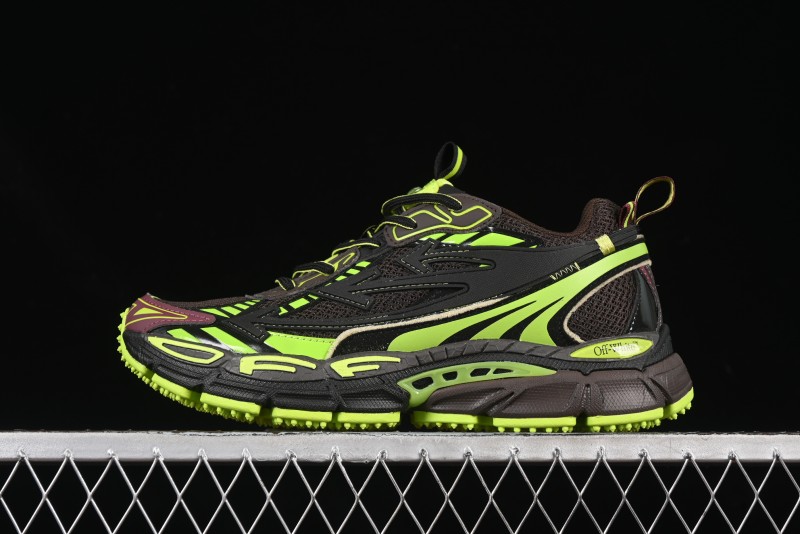 Off-White Be Right Low-Top Lifestyle Sneakers in Black Green - X.E5