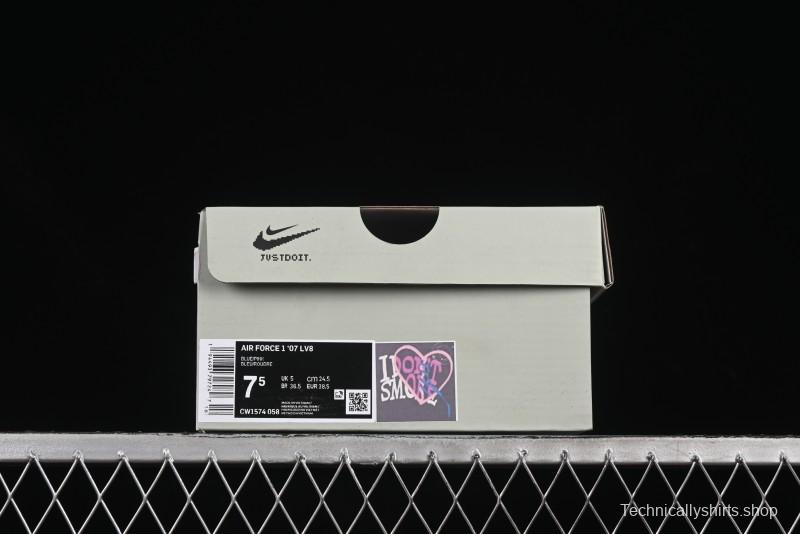 Nike Air Force 1'07 Low Pink and Blue Love Limited Edition Casual Sneakers - CW1574-058