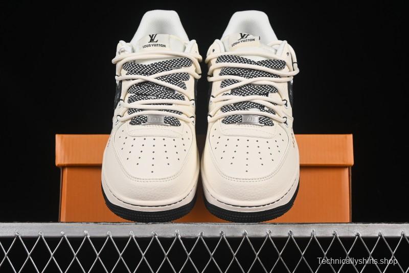 Nike Air Force 1 '07 Low LV Collaboration Blue Swoosh Drawstring Casual Sneakers - DM6868-061