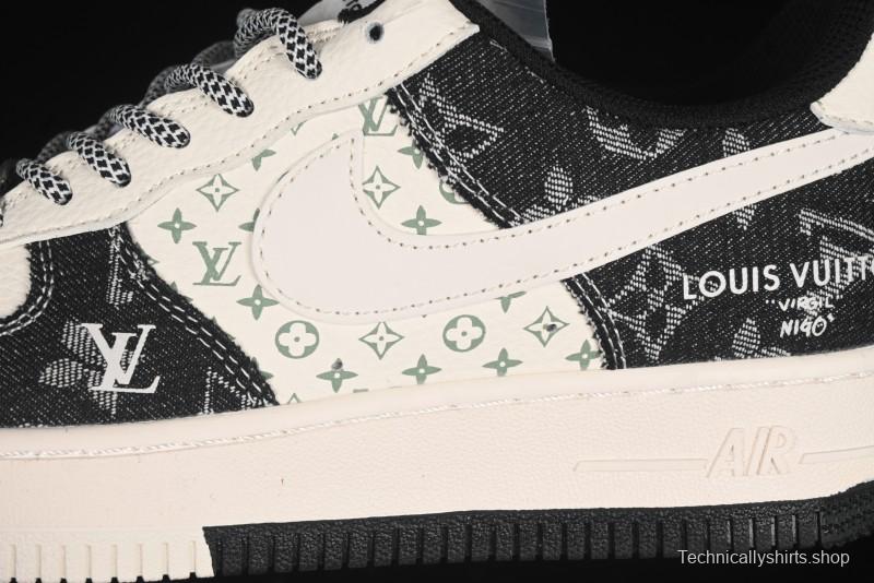 Nike Air Force 1 '07 Low LV Collaboration Double Print Denim Casual Sneakers - YX5066-317