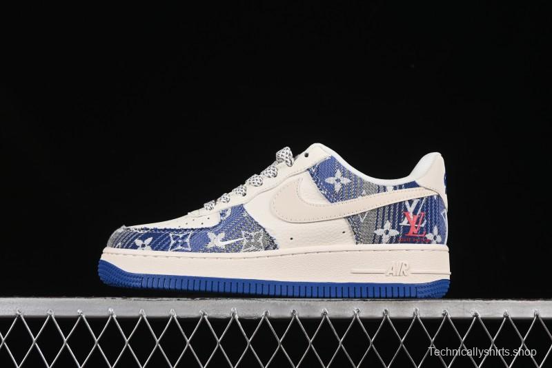 Nike Air Force 1 '07 Low Stussy Collaboration Gradient Denim Casual Sneakers - XS1958-586