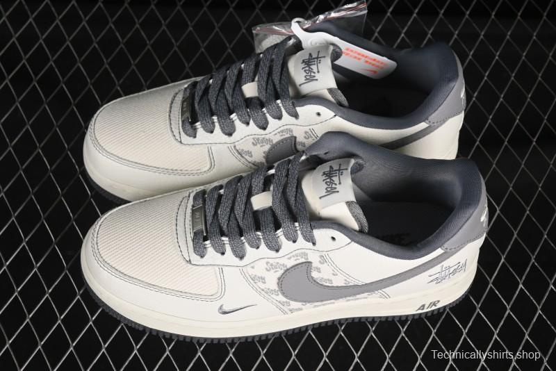 Nike Air Force 1'07 Low Stussy Collaboration Woven Fabric Low-Top Casual Sneakers - BZ6808-101
