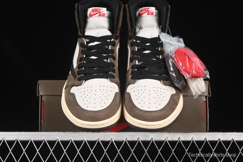Nike Travis Scott x Air Jordan 1 High OG AJ1 Reverse Swoosh Limited Edition - CD4487-100
