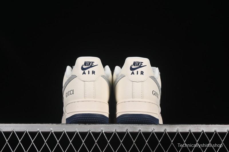 Nike Air Force 1 '07 Low Gucci Collaboration Silver Swoosh Casual Sneakers - XS1958-546