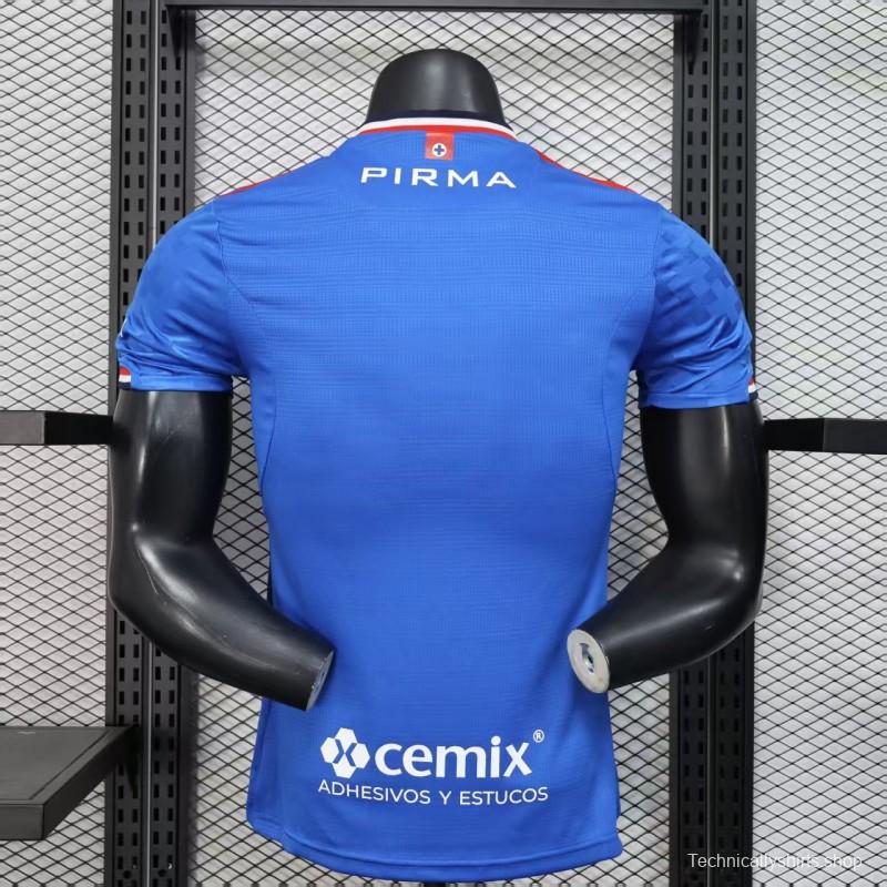 Player Version 25/26 Cruz Azul Home Blue with Digital Pixel Pattern Jersey
