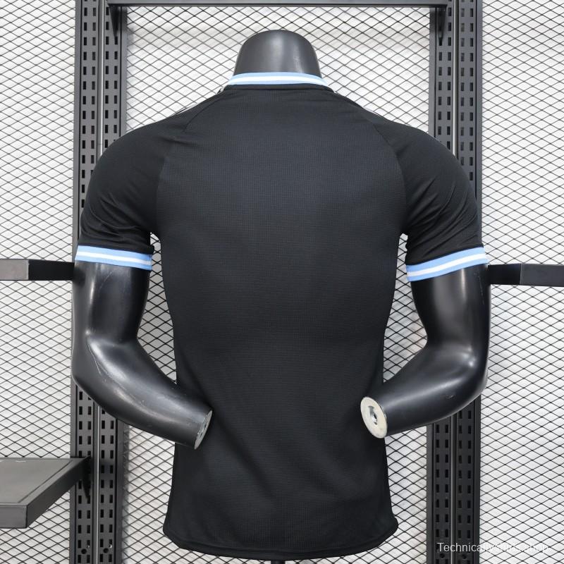 Player Version 2025 Argentina Black with Sky Blue Trim Jersey