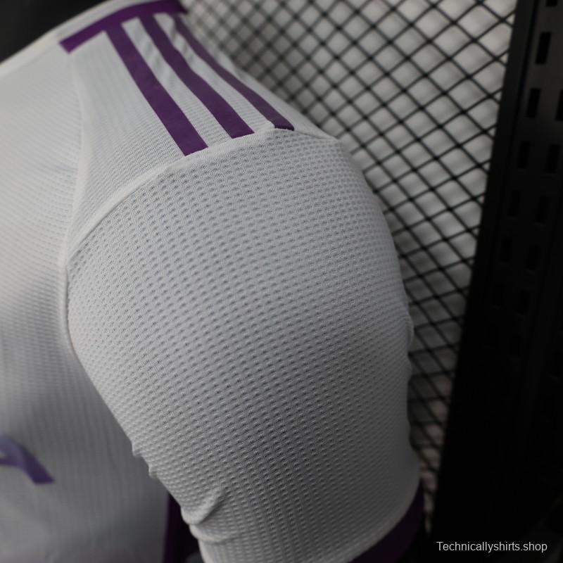 Player Version 2025 Algeria White with Purple Honeycomb Pattern Jersey