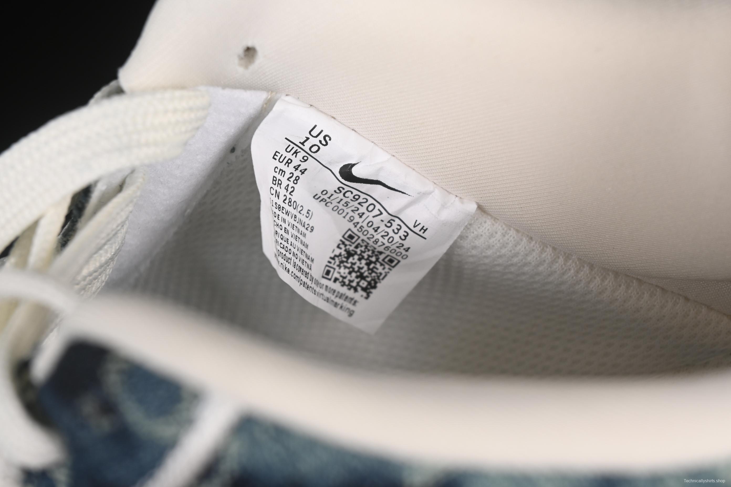 Nike Air Force 1 '07 Low LV Collaboration Blue Denim Casual Sneakers - SC9207-533