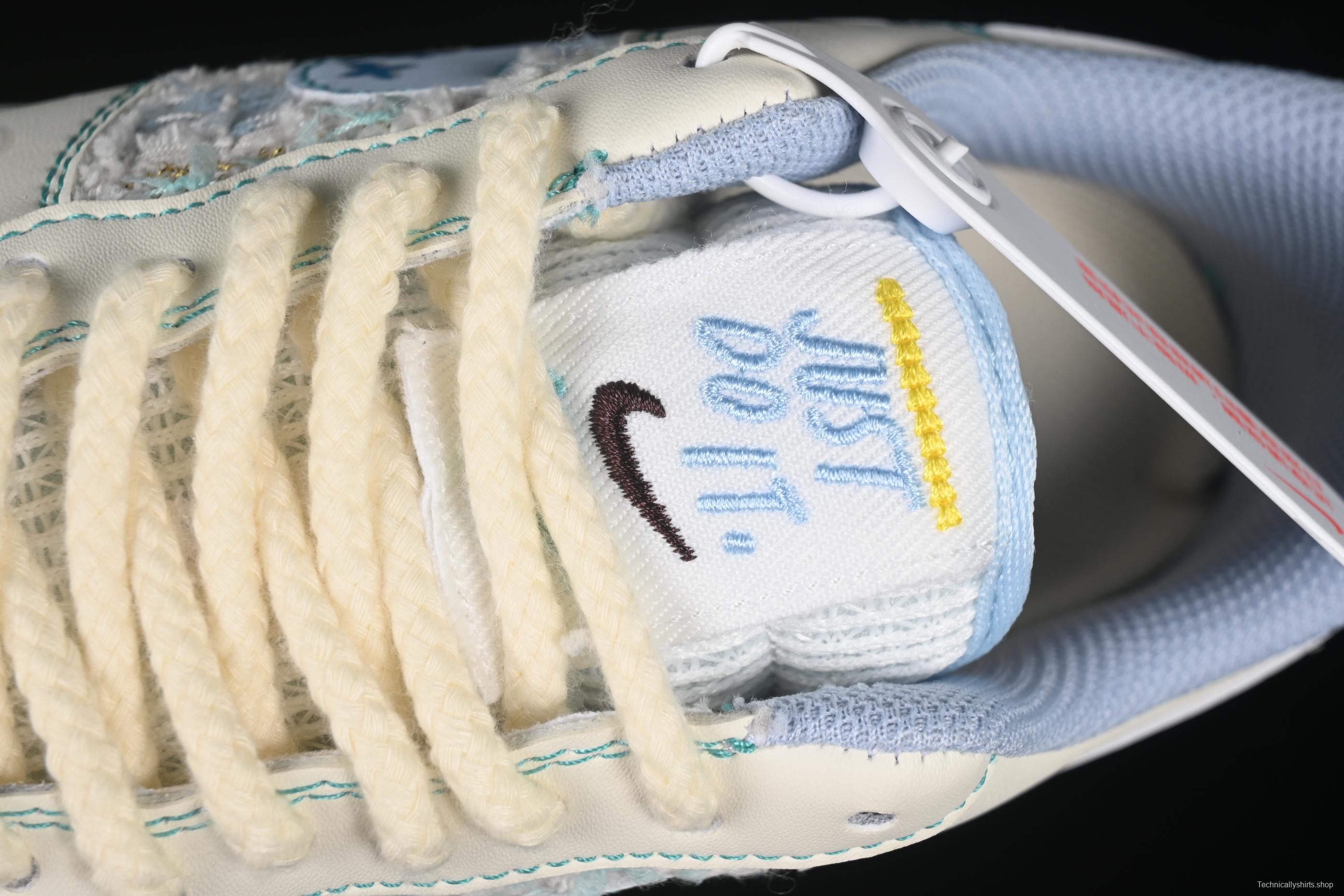 Nike Air Force 1'07 Low "Love Words" Casual Sneakers with Blue Romantic Design - FJ7740-510