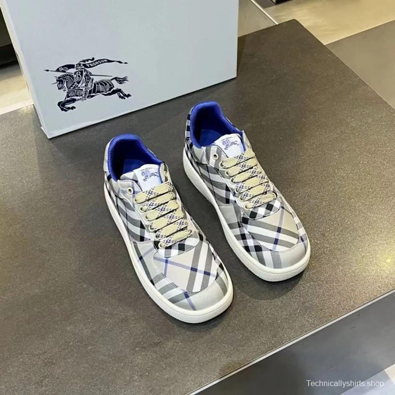 2024 Unisex Burberry Beige Black White Calf Leather Casual Shoes MJ00330