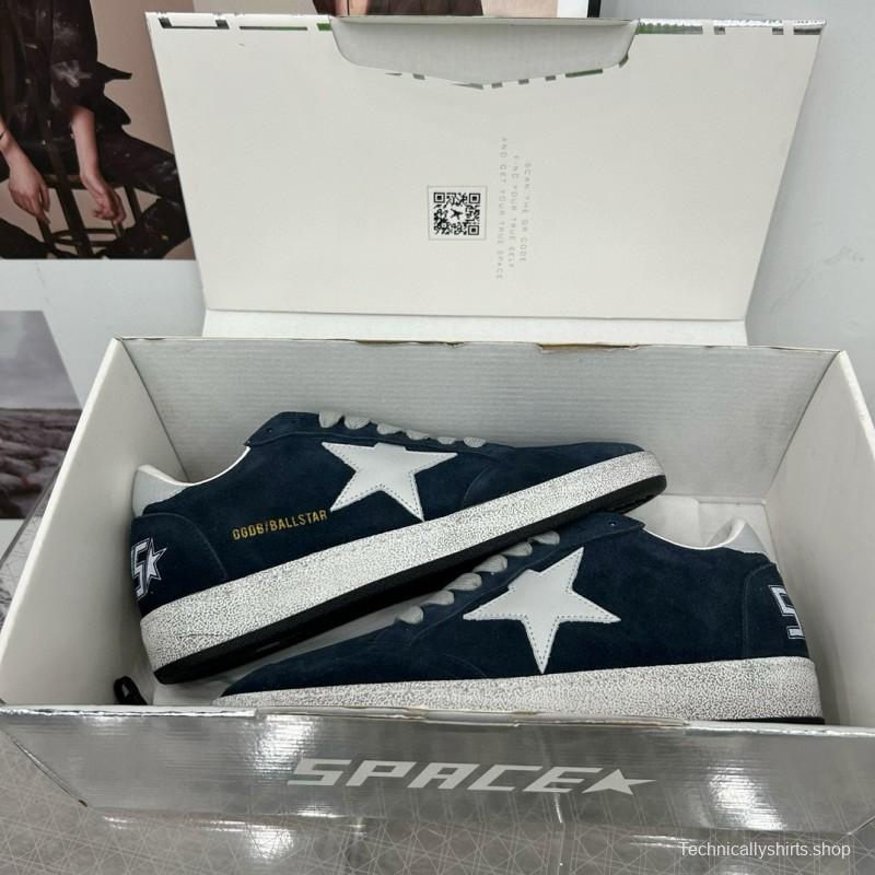 2024 Unisex GGDB Navy White Suede Leather Low-Top Sneakers MJ00260