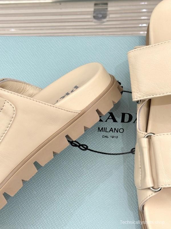 2025 Slippers Prada Beige Lambskin Slippers