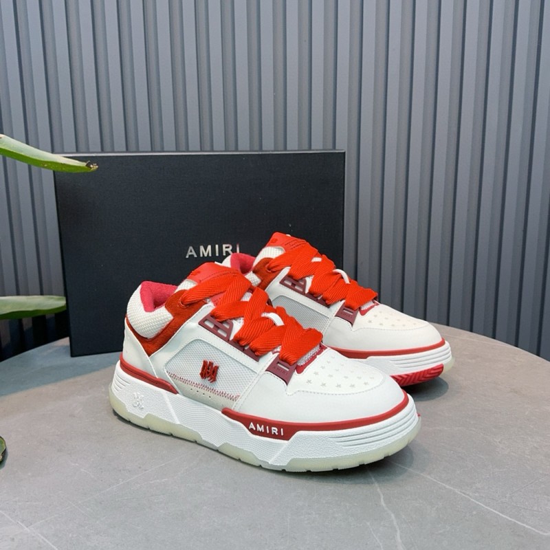 2024 Unisex Amiri White Red Leather Sneakers MJ00360