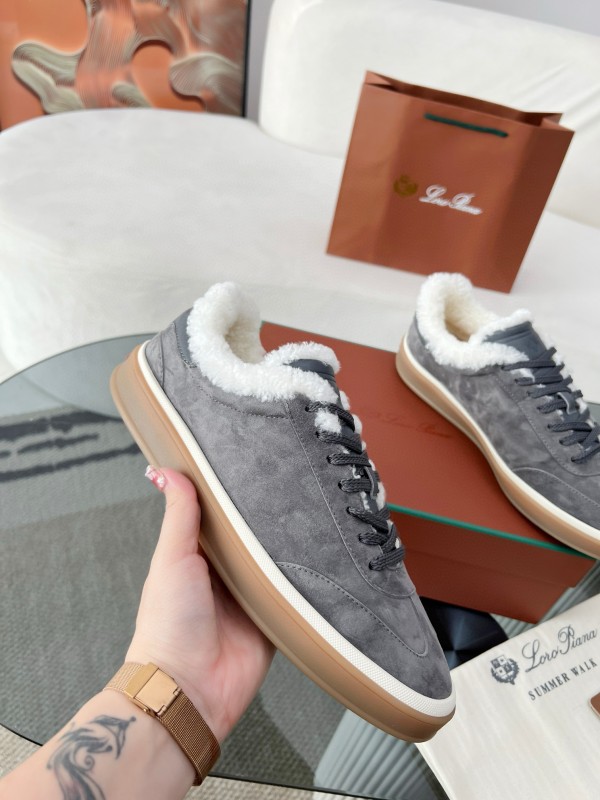 2024 Unisex Le Parmentier Grey Suede Rubber Low Top Sneakers MJ00350