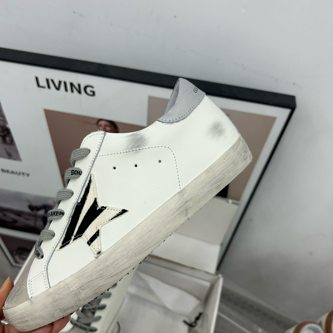 2025 Women GGDB White Black Leather Suede Sneakers