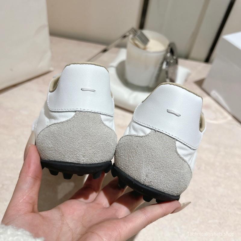 2025 Women MM6 White Leather Sneakers