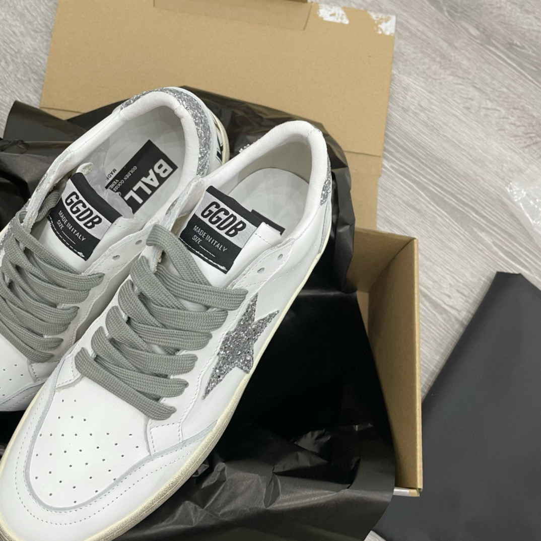 2024 Unisex GGDB White Grey Leather Sneakers MJ00260