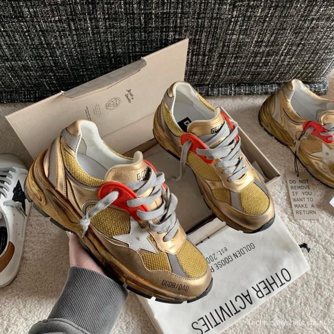 2024 Unisex GGDB Beige Grey Red Leather Mesh Sneakers