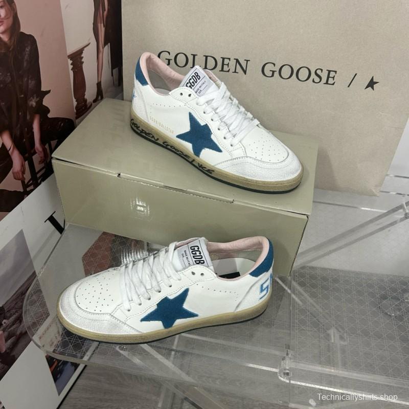 2024 Unisex GGDB White Blue Leather Low Top Sneakers MJ00260