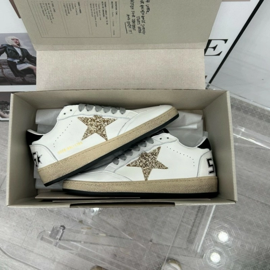 2024 Unisex GGDB White Gold Leather Sneakers MJ00260