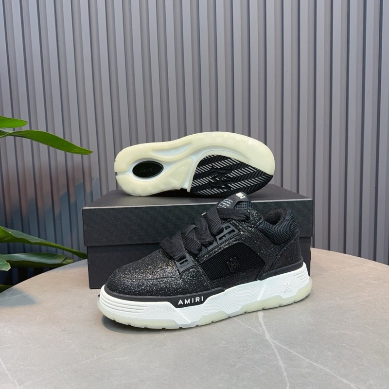 2024 Men Amiri Black Mesh Leather Sneakers MJ00360