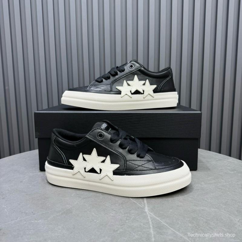 2024 Unisex Amiri Black White Leather Sneakers MJ00300