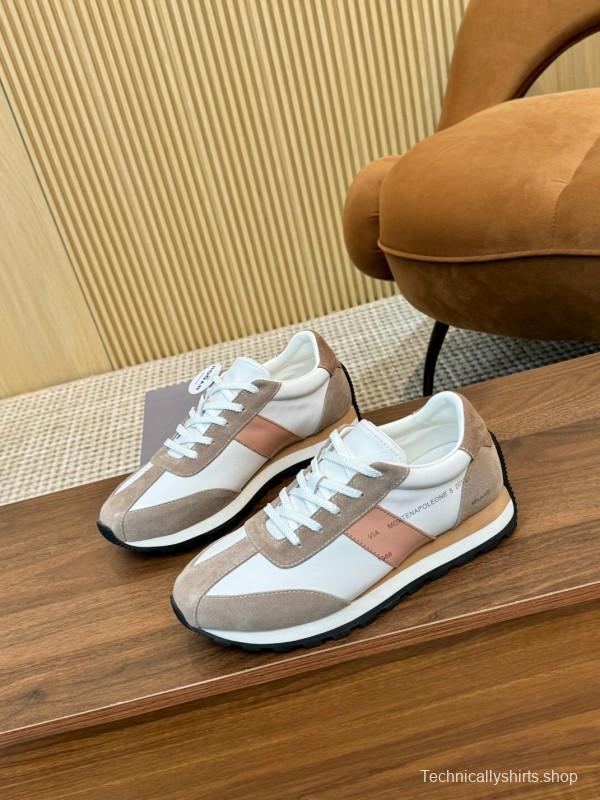 2025 Unisex TOM FORD White Brown Suede Leather Sneakers LY00360(F)/LY00370(M)