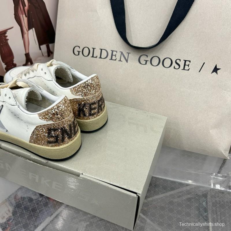 2024 Unisex GGDB White Silver Glitter Leather Sneakers MJ00260