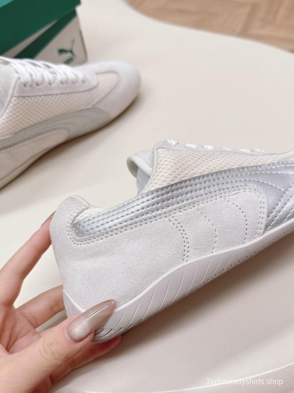 2025 Women Puma White Suede Mesh Casual Sneakers LY00280