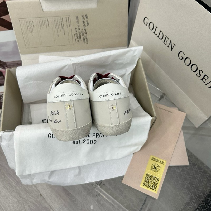 2025 Women GGDB Blue White Leather Sneakers MJ00260