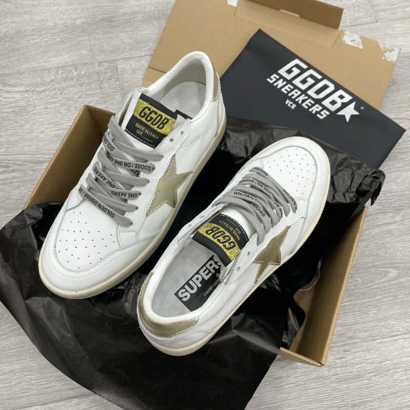 2024 Unisex GGDB White Gold Leather Sneakers MJ00260