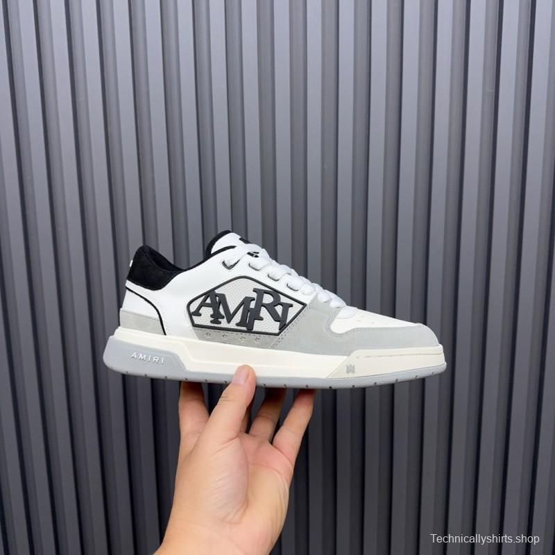2025 Unisex Amiri White Black Suede Leather Sneakers MJ00360