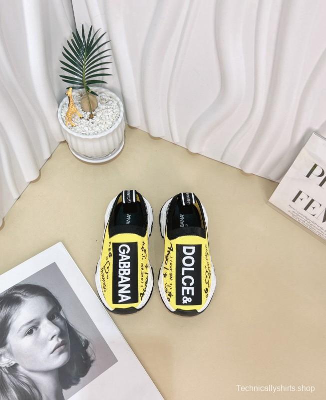 2024 Kids Dolce & Gabbana Red Black White Nylon Sneaker