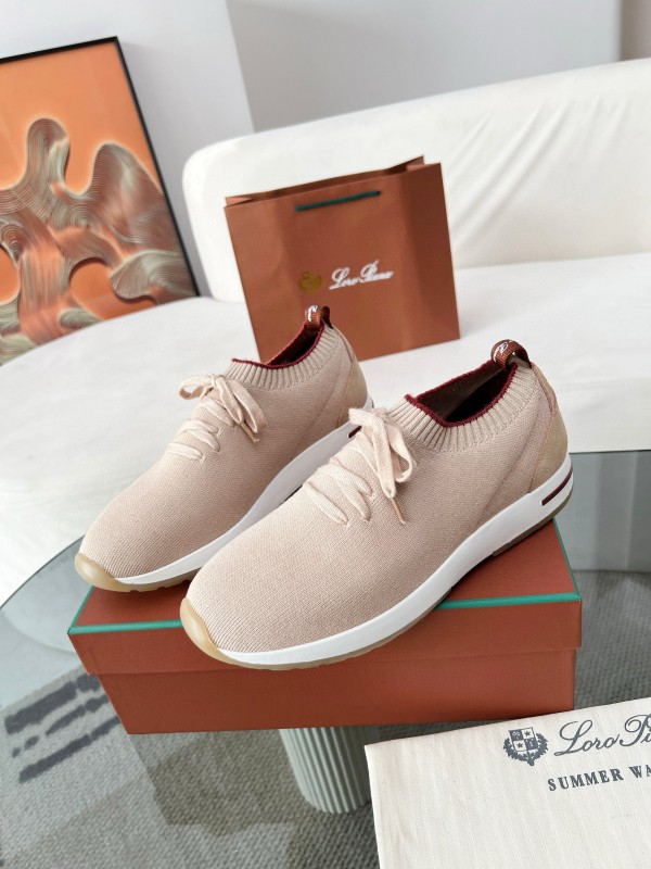 2024 Women Le Parmentier light pink wool knit sneakers MJ00330