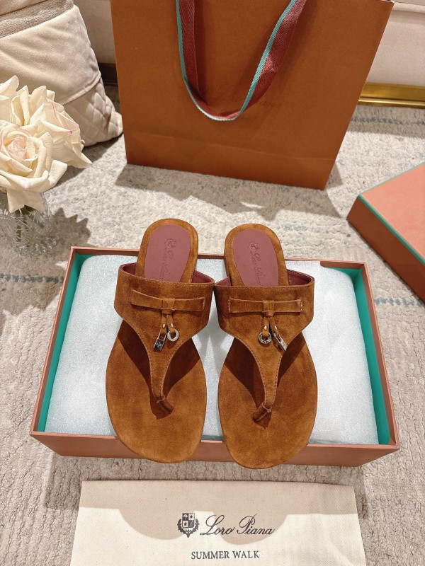 2025 Slippers LP Brown Suede Slippers LY00250