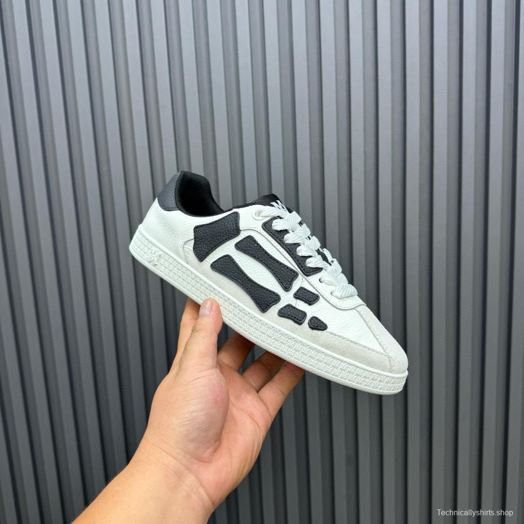 2024 Unisex Amiri White Black Leather Sneakers MJ00300