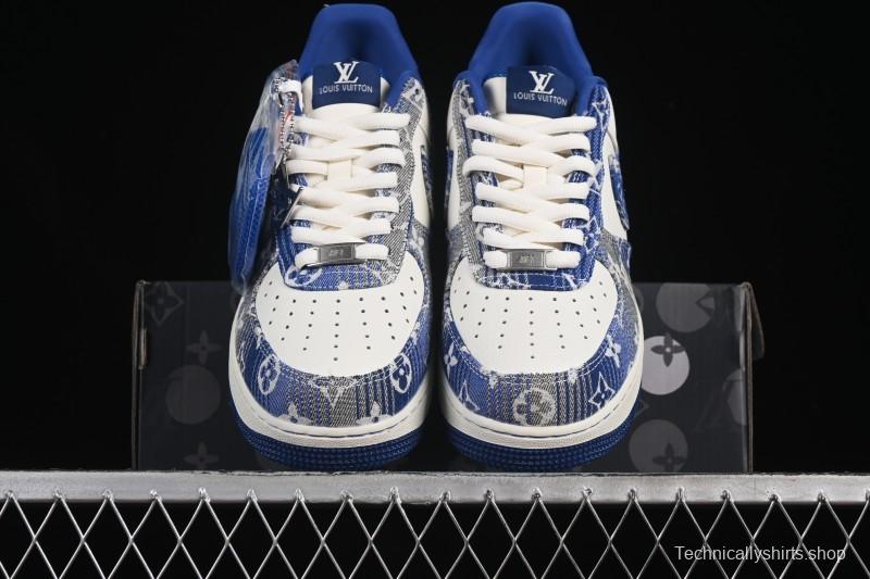 Nike Air Force 1 '07 Low LV Collaboration Gray Blue Denim Casual Sneakers - SC9207-540