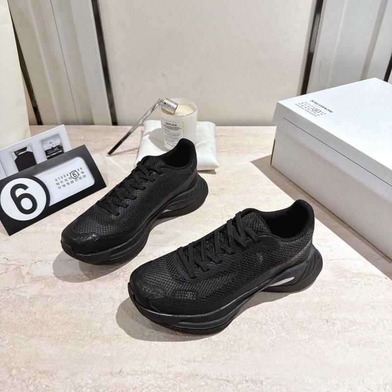 2025 Unisex MM6 Maison Margiela Black Polyester Polyurethane Rubber Road Running Shoes Spectur 2 KFY00330
