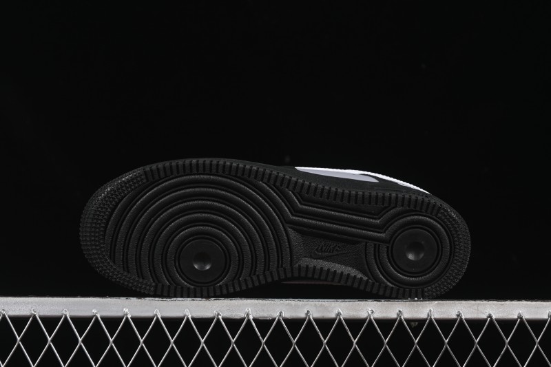 Nike Air Force 1 '07 Low Black Silver Court Low-Top Casual Sneakers - ZH0316-085