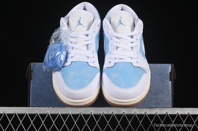 Nike Air Jordan 1 Low Worn Blue Denim Casual Sneakers - HQ2004-400