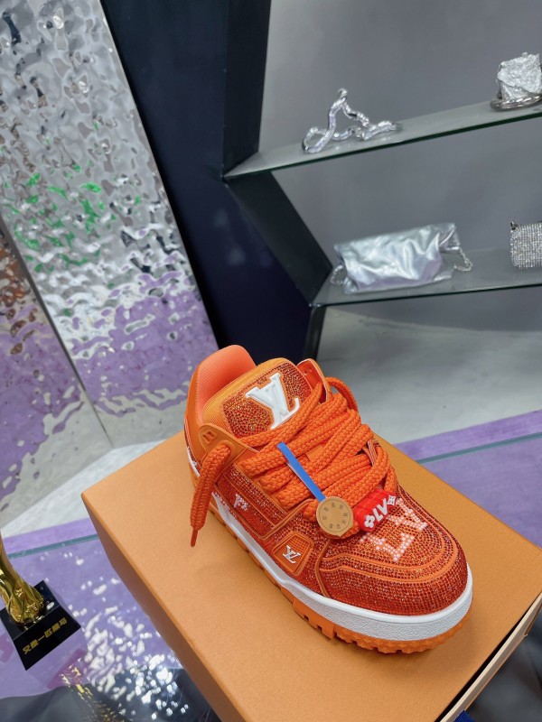 2025 Unisex Louis Vuitton Orange Crystal Plimsolls Bing Bing AS00420