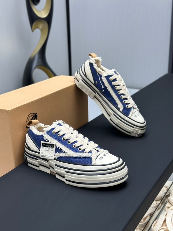 2025 Unisex XVESSEL Navy White Canvas Plimsolls Vulcanized AS00240