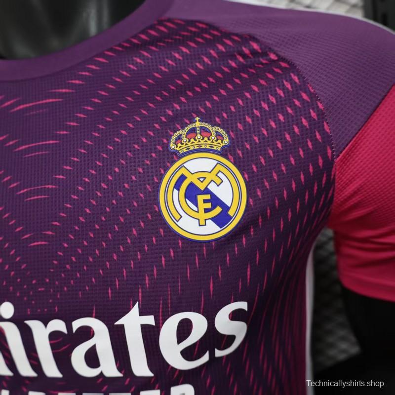 Player Version 25/26 Real Madrid Purple Pink with Geometric Wave Pattern Jersey
