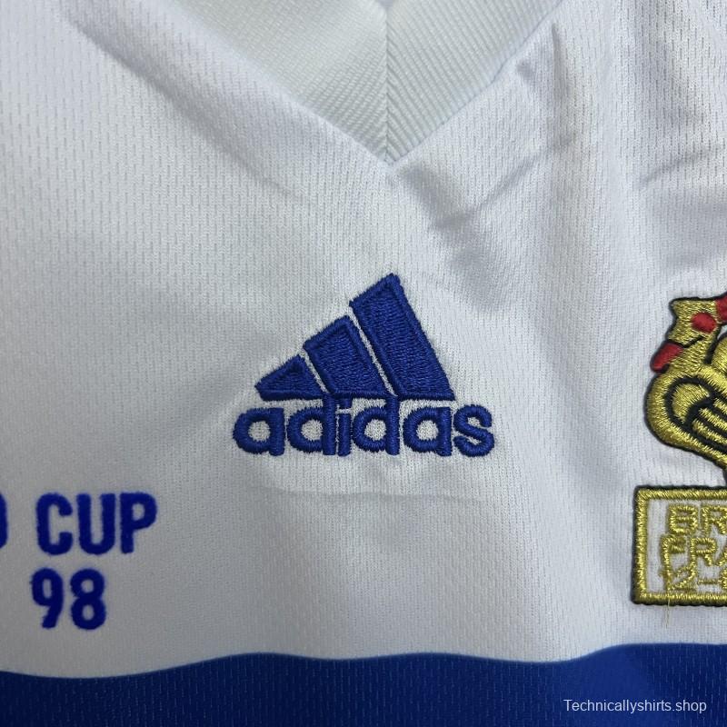 Retro 1998 Kids France Away Size 16-28 Jersey