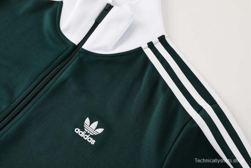 2025 Adidas Original Green Full Hoodie Zipper Jacket +Long Pants