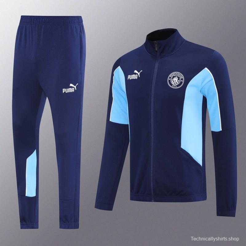 25/26 Manchester City Blue/Navy Full Zipper Jacket +Long Pants