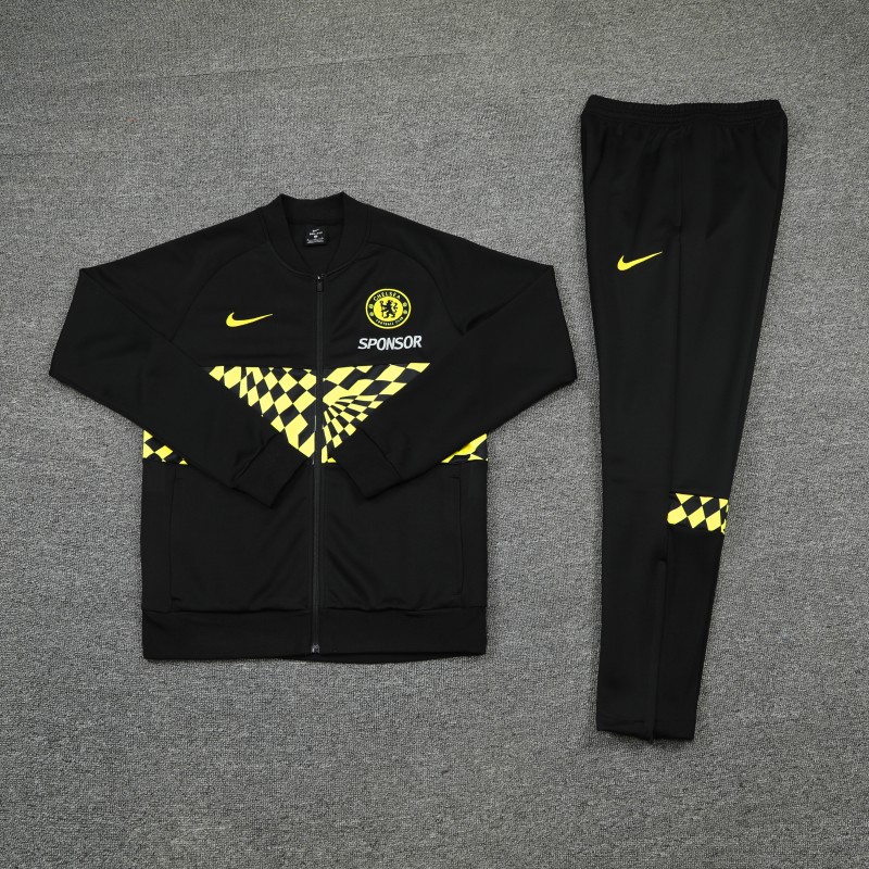 25/26 Chelsea Black/Yellow Full Zipper Jacket + Long Pants