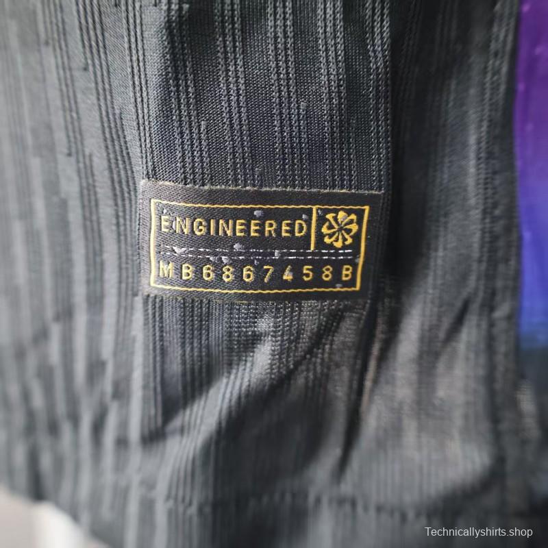 Player Version 2025 England Away Black Long Sleeve Jersey